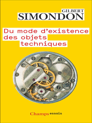 cover image of Du mode d'existence des objets techniques